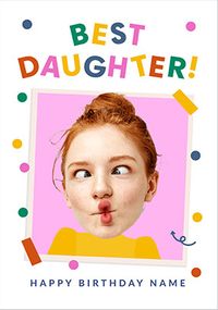 Tap to view Funky Faces Best Daughter Birthday Photo Card