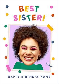Tap to view Funky Faces Best Sister Birthday Photo Card