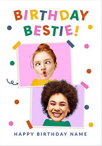 Tap to view Funky Faces Bestie 2 Photo Birthday Card