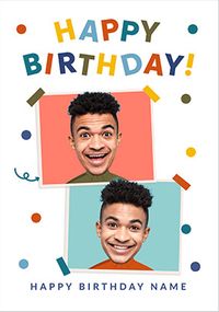 Tap to view Funky Faces 2 Photo Birthday Card