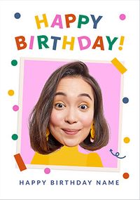 Tap to view Funky Faces Blouse Birthday Photo Card