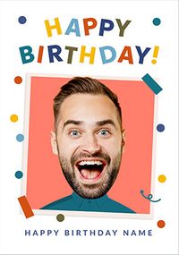 Tap to view Funky Faces Shirt Birthday Photo Card