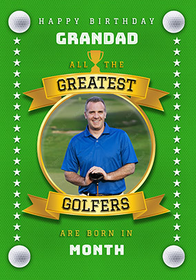 Greatest Golfers Photo Upload Birthday Card