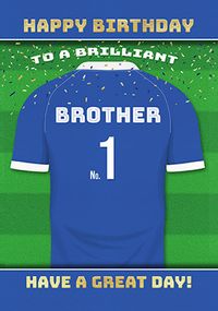 Tap to view Brother Blue Personalised Football Shirt Birthday Card
