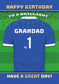Tap to view Grandad Blue Personalised Football Shirt Birthday Card