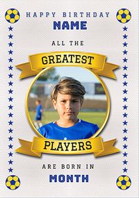 Tap to view Greatest Football Player Photo Upload White Birthday Card