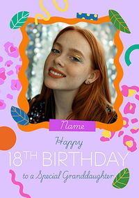 Tap to view Animal Print Granddaughter 18th Birthday Photo Card