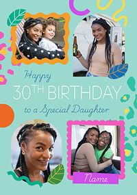 Tap to view Animal Print Daughter 30th Birthday 4 Photo Card