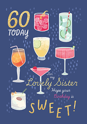 Sister 60th Sweet Birthday Card
