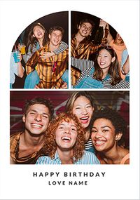 Tap to view 3 Photo Arched Border Birthday Card