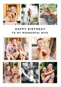 Tap to view Wonderful Wife 8 Photo Birthday Card