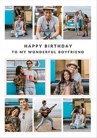 Tap to view Wonderful Boyfriend 8 Photo Birthday Card