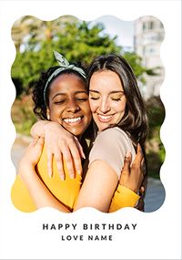 Tap to view Scallop Border Photo Upload Birthday Card