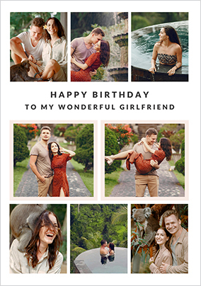 Wonderful Girlfriend 8 Photo Birthday Card