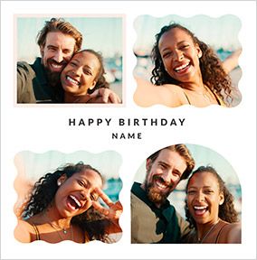 Photo of Happy Momento 4 Photo Square Birthday Card
