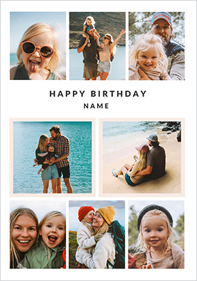 8 Photo Simple Birthday Card