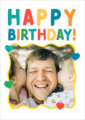 Colourful Happy Birthday Photo Upload Card