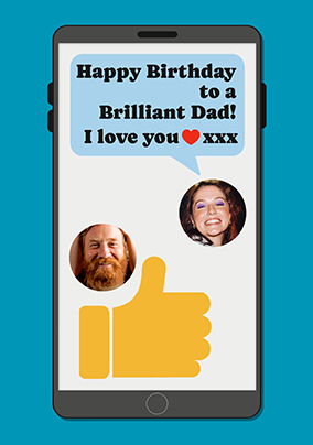 Dad Thumbs Up Text Birthday Card