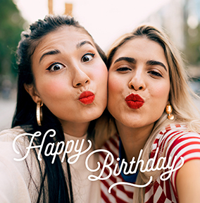 Simple Full Photo Square Birthday Card