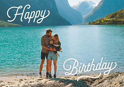 Simple Full Photo Happy Birthday Landscape Card