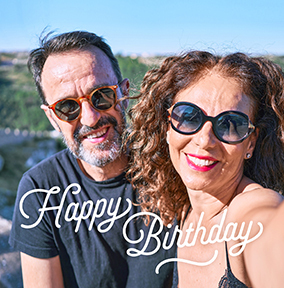 Simple Full Photo Happy Birthday Square Card