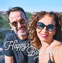 Tap to view Simple Full Photo Happy Birthday Square Card