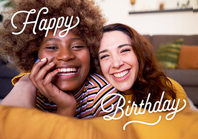 Simple Full Photo Upload Landscape Birthday Card