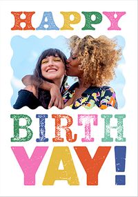 Tap to view Letterpress Happy Birth-Yay Photo Birthday Card