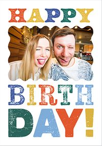 Tap to view Letterpress Colourful Type Photo Birthday Card