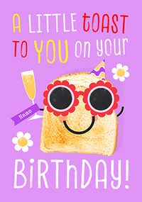 Tap to view Little Birthday Toast Personalised Pink Card