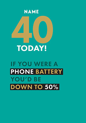 Typographic Humour 40th Birthday Card