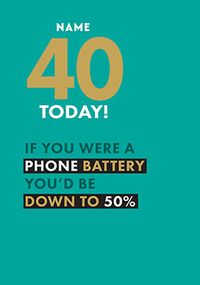 Tap to view Typographic Humour 40th Birthday Card