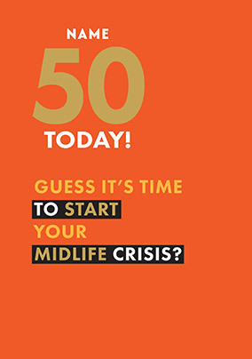 Typographic Humour 50th Birthday Card