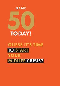 Tap to view Typographic Humour 50th Birthday Card