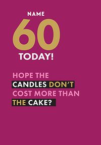 Tap to view Typographic Humour 60th Birthday Card