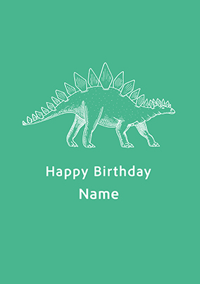 Stegosaurus Personalised Birthday Card