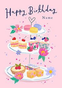Tap to view Afternoon Tea Stand Personalised Birthday Card