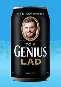 Tap to view Genius Lad Photo Upload Birthday Card