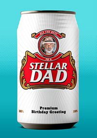 Tap to view Stellar Dad Photo Upload Birthday Card