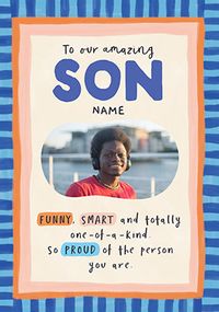 Tap to view Funny Smart Son Birthday Photo Card