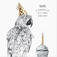 Tap to view A-Parrot-Ly Square Birthday Card