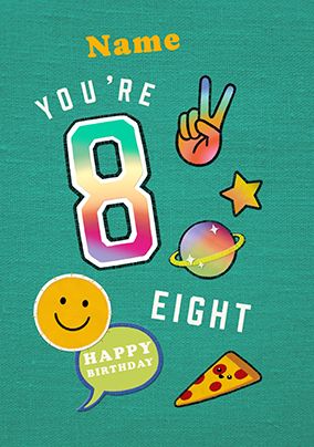 Age 8 Birthday Patches Card