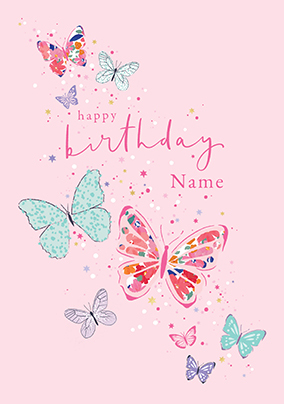 Butterflies Happy Birthday Card