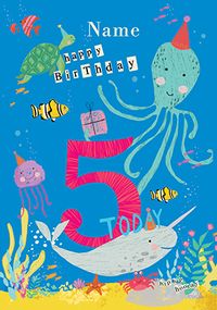 Tap to view Under The Sea Age 5 Birthday Card
