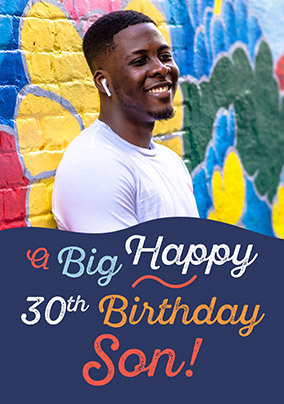 Son Big Happy 30th Birthday Photo Card
