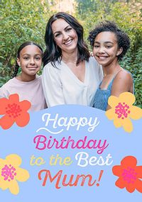 Tap to view Bright Floral Happy Birthday Mum Photo Card