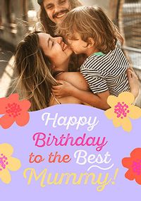 Tap to view Bright Floral Happy Birthday Mummy Photo Card
