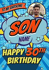 Tap to view Awesome Son 30th Birthday Photo Card