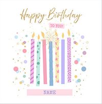 Tap to view Birthday Candles Square Personalised Card