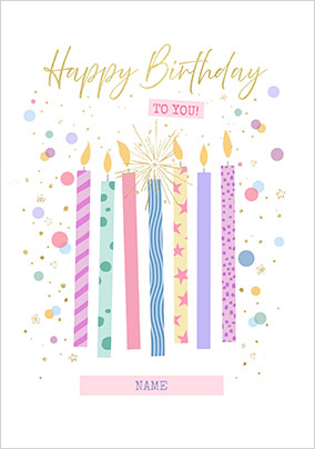Birthday Candles Personalised Card